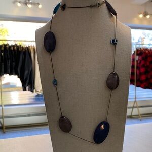 Blue and Purple Beaded Necklace